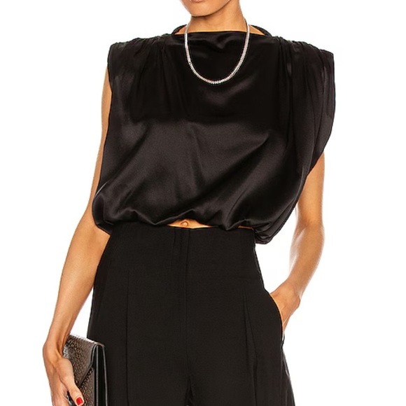 $635 Sz 2 S The Sei Rose Silk Cropped Gathered Blouse Top - Picture 2 of 8